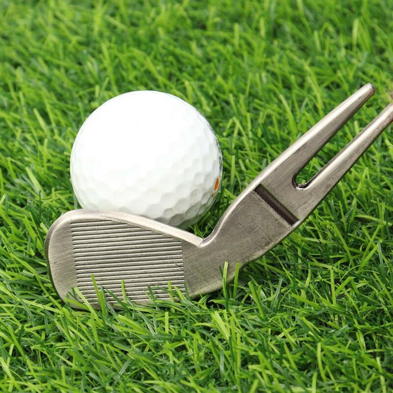 Divot ferramenta integral anti-abrasão liga de zinco universal golf divot ferramenta de reparo multiuso pitchfork golfe para campo de golfe