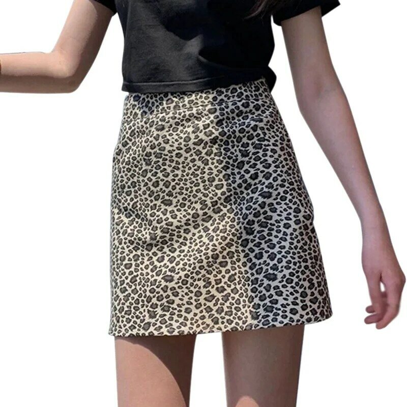 นุ่มตรงกระโปรงสายเอวสูงเสือดาวพิมพ์ Zebra พิมพ์ Party Clubwear ผู้หญิง Mini กระโปรงสั้นค็อกเทลเสื้อผ้าใหม...