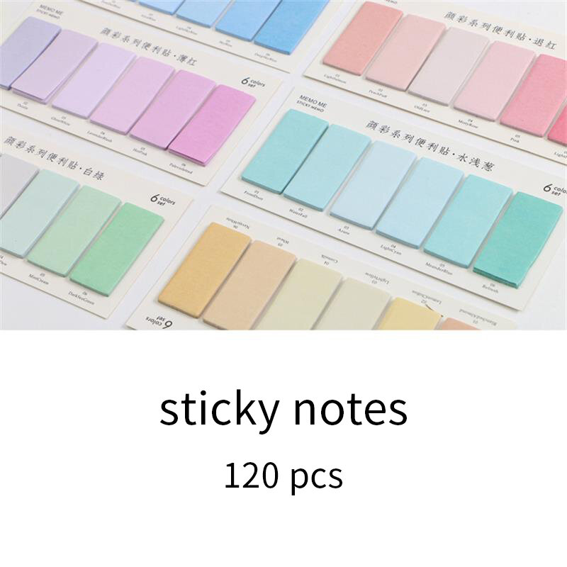 Set 6 Warna Lucu Kebaruan Sticky Notes Memo Pad Index Stiker Pembatas Halaman Bendera Stiker Perlengkapan Alat Tulis Kantor Sekolah