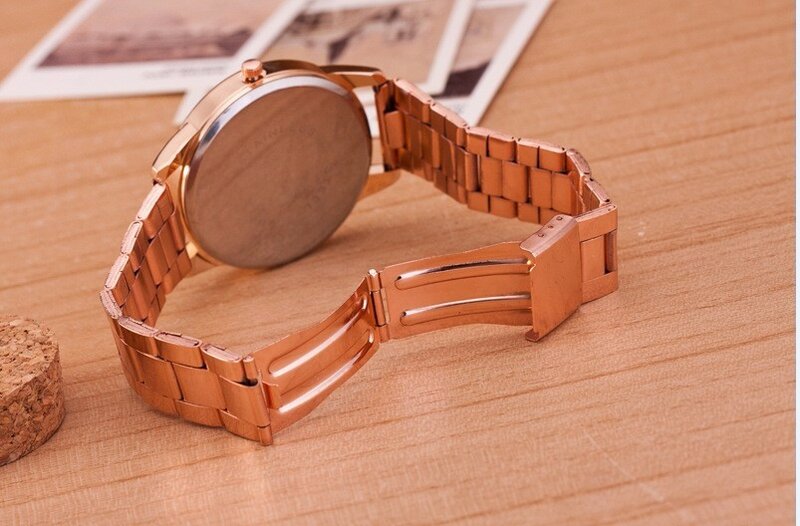 Reloj deportivo de lujo para mujer, cronógrafo de cuarzo, de acero inoxidable, color dorado, Unisex, 2021