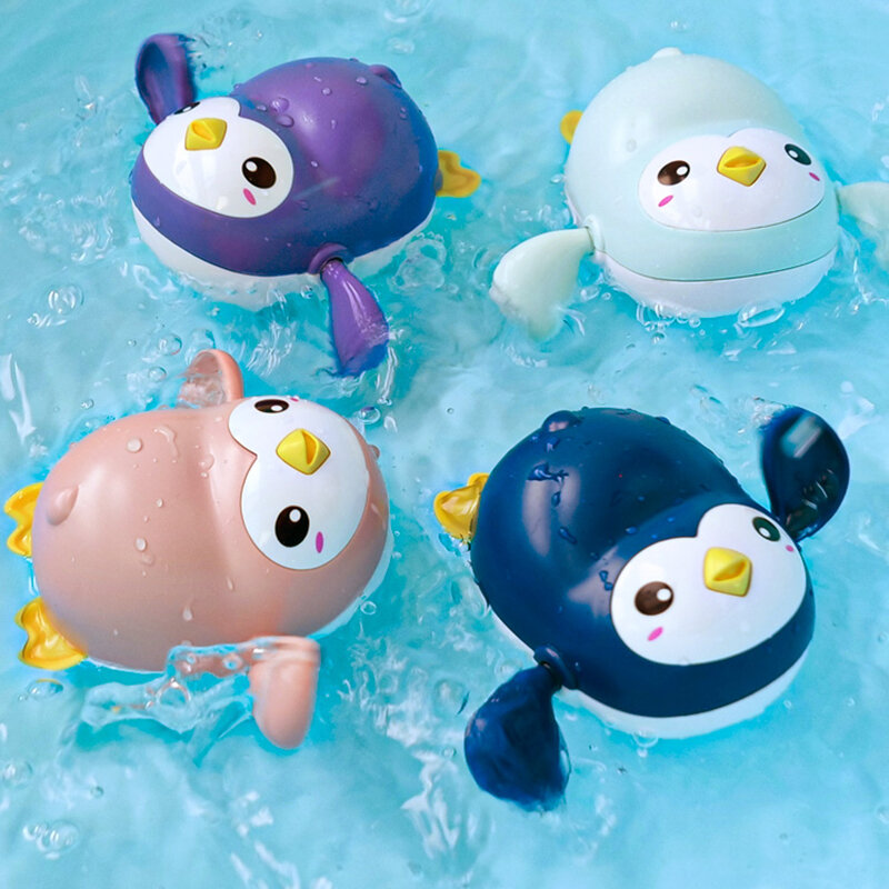 Mainan Mandi Bayi untuk Anak-anak Mainan Air Bebek Kepiting Kartun Hewan Mainan Jarum Jam Rantai Renang Bayi untuk Hadiah Mandi Anak-anak Musim Panas
