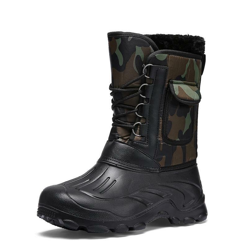 2020 Autumn and Winter Outdoor Camouflage High-top Snow Boots Plus Velvet Warmth Thick-soled Non-slip Trend Martin Boots  XM380