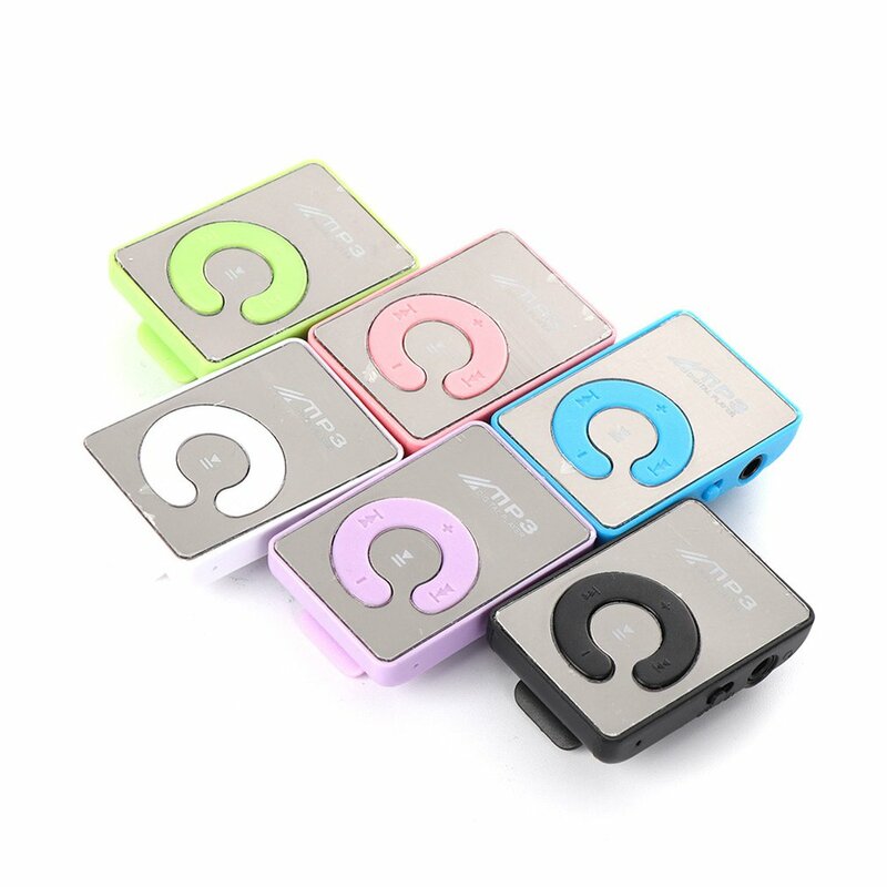 Mini Di Động Clip Tráng Gương MP3 Người Chơi Thể Thao Chế Độ USB Nhạc Kỹ Thuật Số Micro Mũi Khoan Bê Tông SDs Thẻ TF Đa Phương Tiện