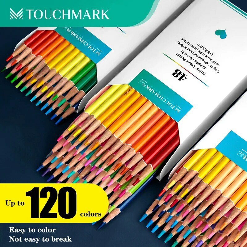 TOUCHMARK-Juego de lápices de acuarela para dibujo, suministros de arte para estudiantes, 24-120 colores