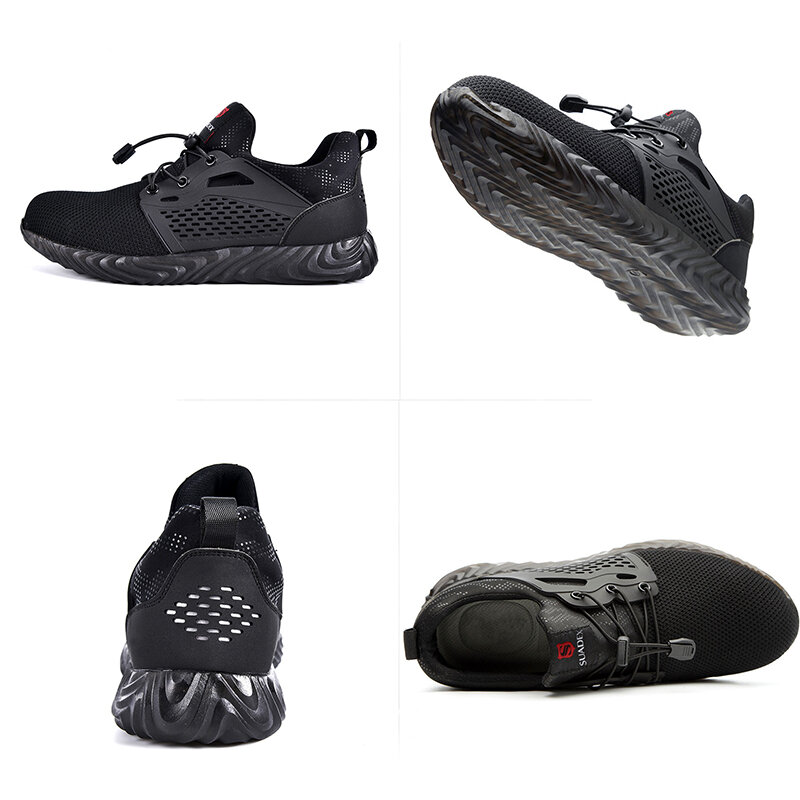 MWSC Sepatu Keselamatan Kerja Sepatu Pria Bernapas Baja Kaki Bekerja Sepatu Pria Anti-Smashing Construction Safety Shoes Sneakers Plus Ukuran