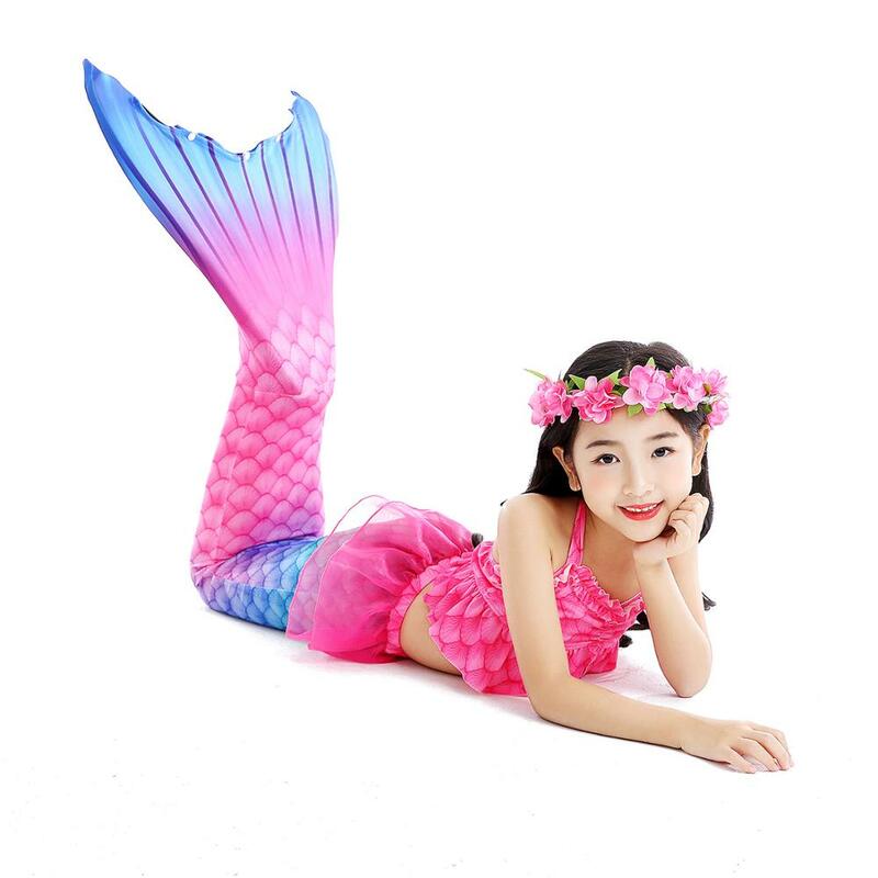 Fantasia de sereia para crianças, vestido que pode molhar e cosplay, para meninas e adultos