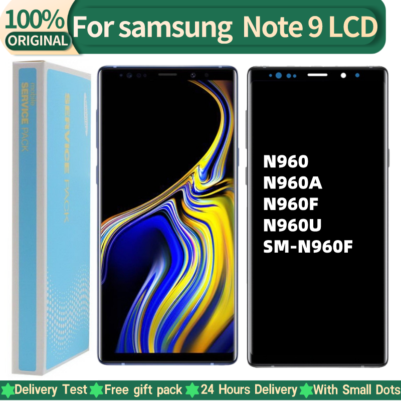 100% Original AMOLED note 9 LCD para SAMSUNG Galaxy Note 9 Pantalla N960 N960F N960U Reemplazo del digitalizador de pantalla táctil con puntos Tela ORIGINAL Note 9 para SAMSUNG Galaxy Note 9 SM-N960F con Service Pack