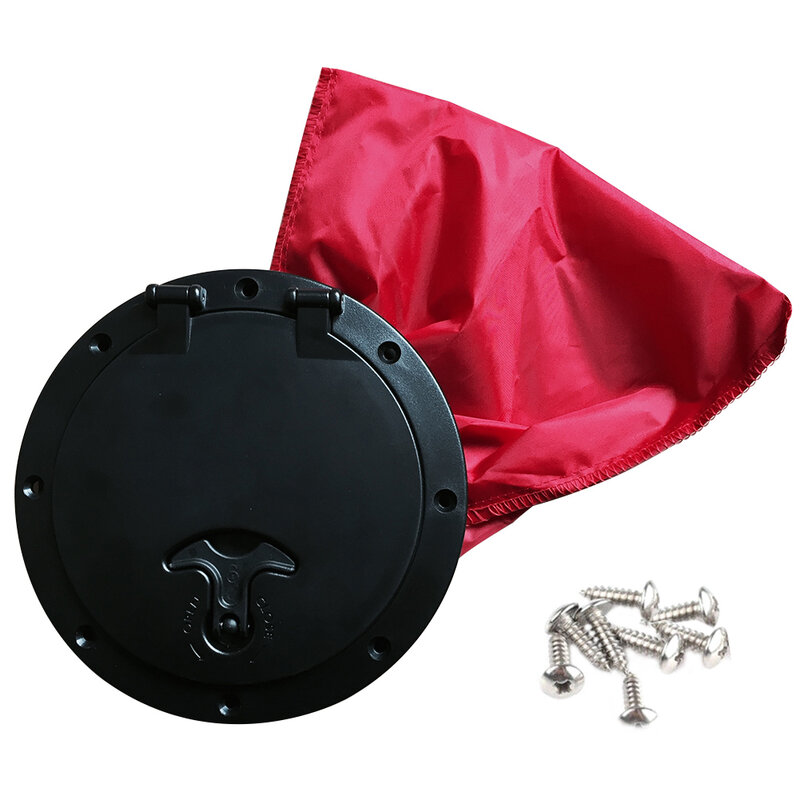 6 Inch Marine ABS Kayak Deck Plate Durable Accessories Boat Hatch Cover Easy Install With Red Bag Round Screws