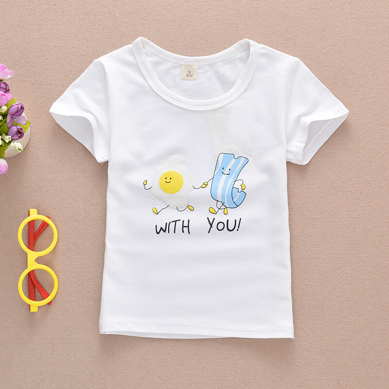 夏の子供のtシャツ漫画tシャツ原宿グラフィック印刷tシャツアニメかわいい半袖ボーイ/ガールトップ