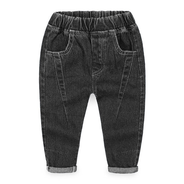 Calça jeans masculina lisa, calça jeans para meninos outono e inverno