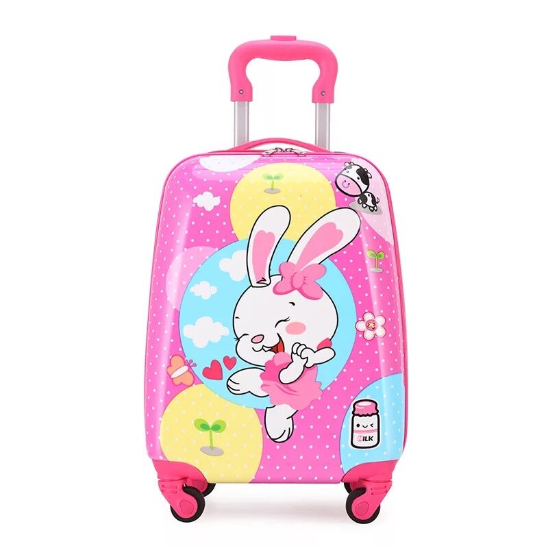 Cartoon kids luggage travel suitcase children's rolling luggage Cute boys girls trolley luggage bag case 16/18 inch carry ons