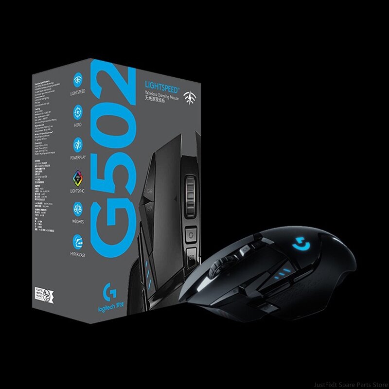 Novo logitech g502 lightspeed wirelss jogo mouse com 16k sensor 16000dpi herói lightsync rgb mouse para windows mac os