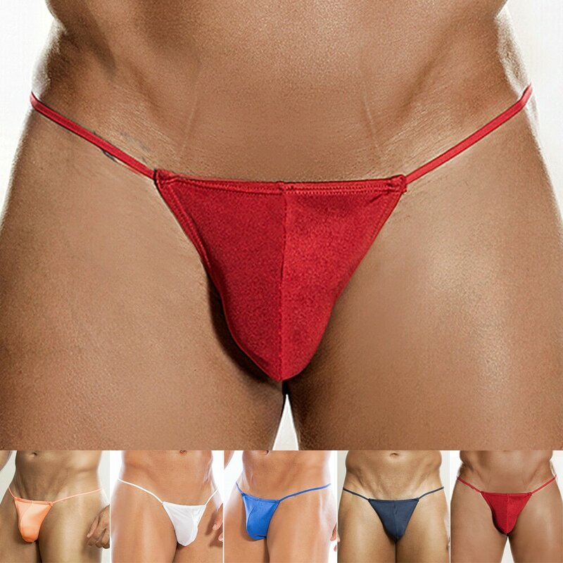 Men Sexy Bikini Thong Ultra Thin Underwear Bulge Pouch G String Jockstrap Hombre Briefs Lingerie Mini T-back Underpants Gay Toys