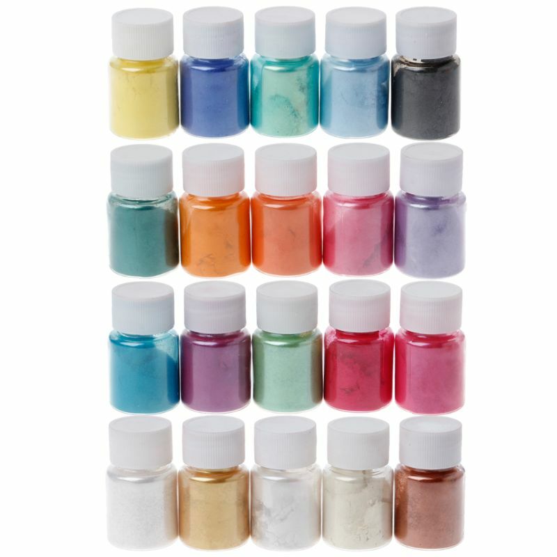 20 Kleuren Mica Poeder Epoxyhars Dye Parel Pigment Natuurlijke Mica Minerale Poeder