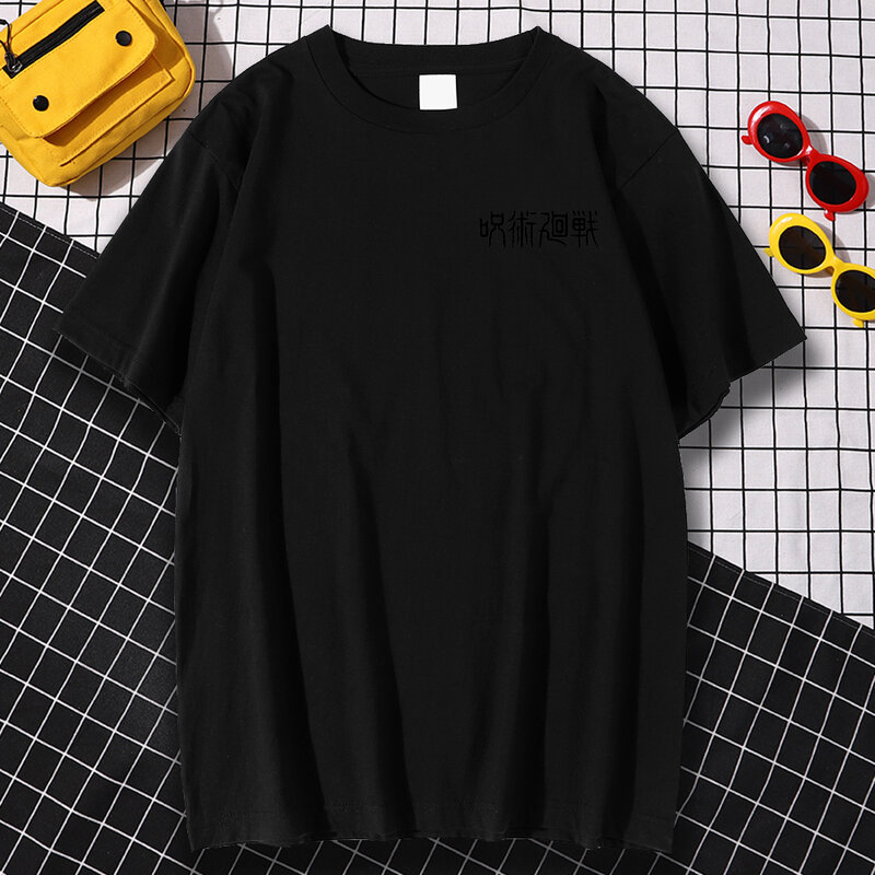 Jujutsu Kaisen 일본 프린트 남성 티셔츠, 미적 스타일 스트리트웨어 캐주얼 브랜드 의류 창의력 여름 티셔츠 남성