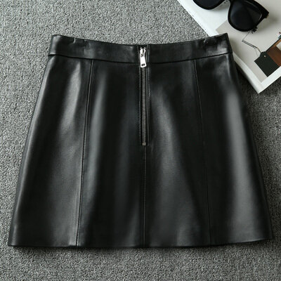 Tao Ting Li Na Genuine Sheep Leather Skirt Women New High Waist Real Leather Sheath Hip Skirt