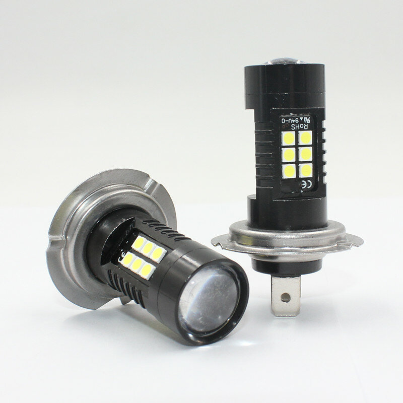FSTUNING 2x H7 автоматические светодиоды для авто DRL Вождения LED светильник 21SMD CANBUS противотуманная фара 3535 10W 12V 6000k LED автомобилей Белый туман свет...