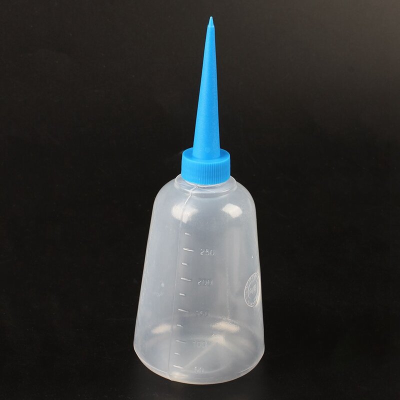 Bottiglia per applicatore di colla liquida in plastica bianca blu trasparente da 250ml
