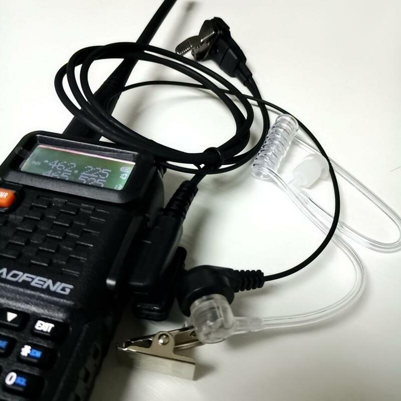 Headset Tabung Akustik Udara untuk Walkie Talkie Baofeng Radio K Port Earphone PTT dengan Mikrofon untuk UV-5R 888S Earbud Pelindung