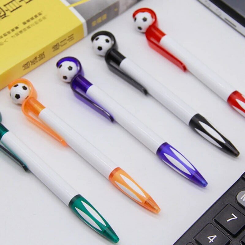 Football Ballpoint Pen with Pocket Clip Detachable Refillable 0.5 Bullet Nib Smooth Writing Football Gift for Kid Adult