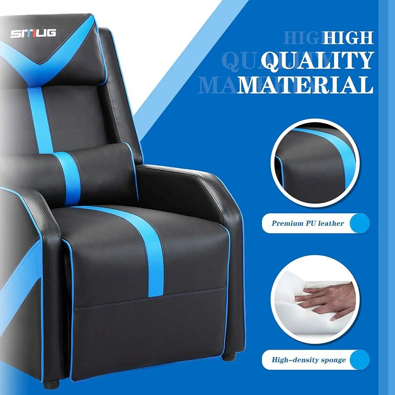Silla reclinable de cuero sintético para sala de estar, sillón individual de estilo de carreras, ergonómico, moderno, para Teatro en Casa