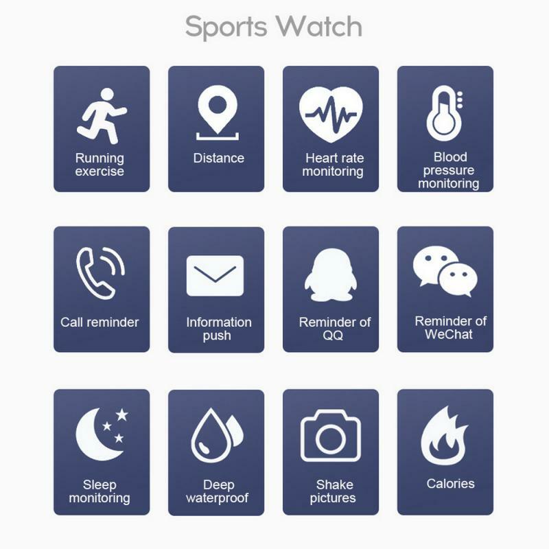 Reloj de pulsera inteligente multifunción para hombre y mujer, deportivo con control de la presión sanguínea y resistente al agua