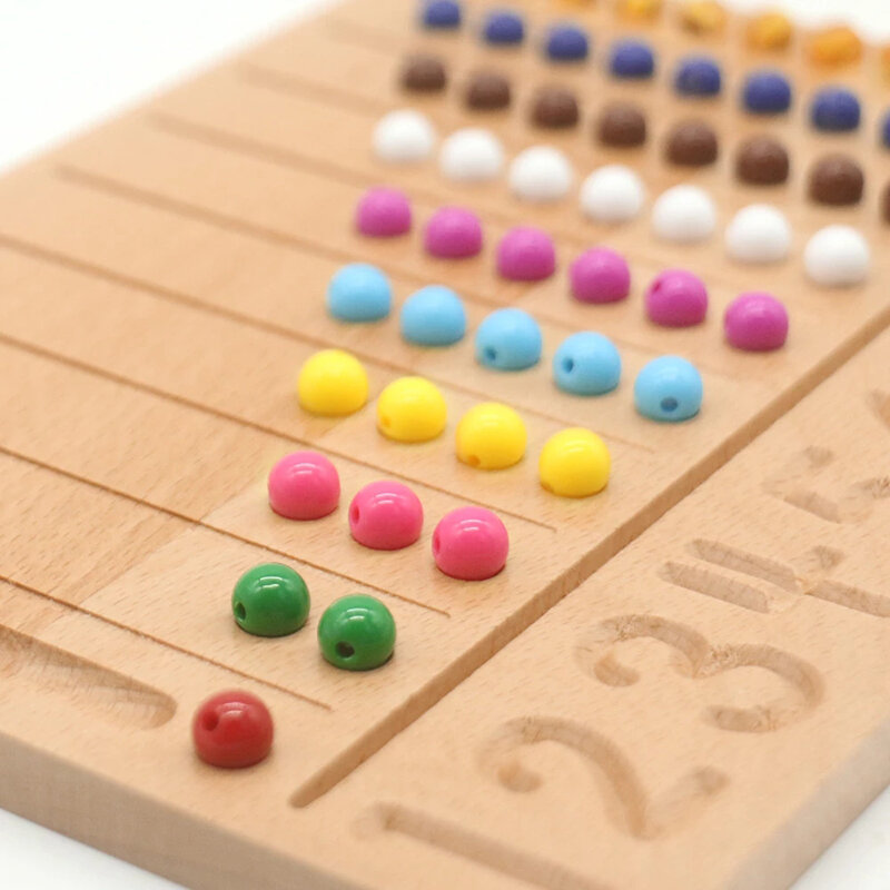 ใหม่ Montessori การศึกษาการฝึกอบรมของเล่นคณิตศาสตร์ไม้ Montessori วัสดุ0-10 Digital Shape เขียนปากกา Board ของเล่น