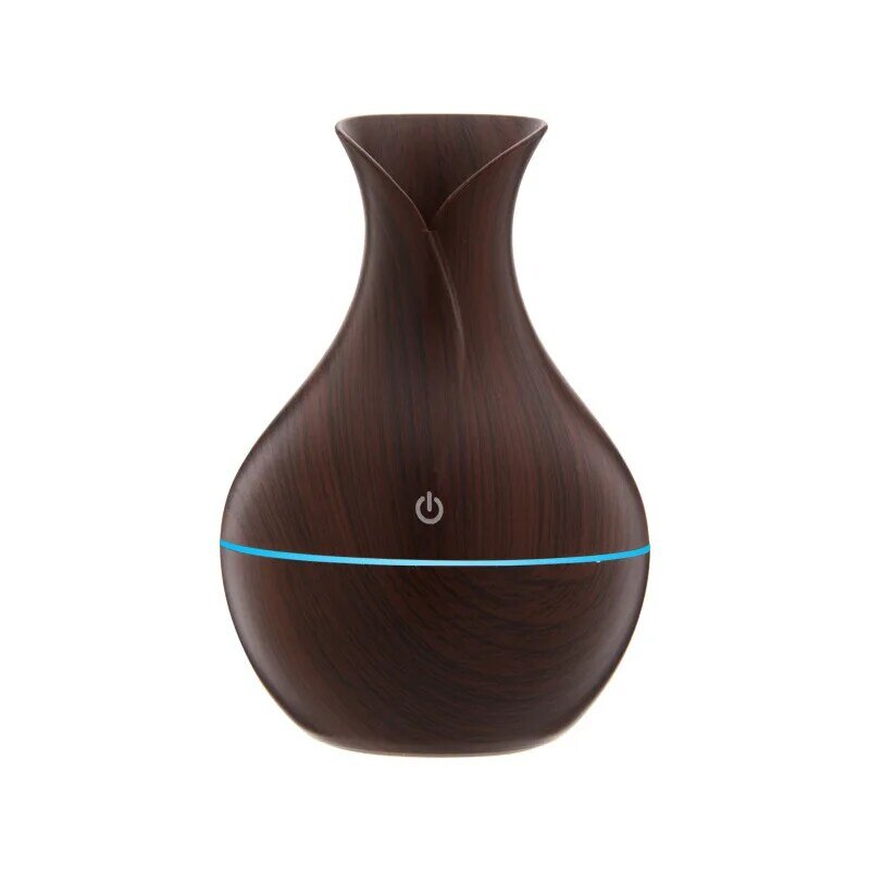 Holzmaserung USB Luftbefeuchter Sieben Farben Nachtleuchtende Aromatherapie Mini Geräuschlos Maschine Haushalt Vase Luftreiniger
