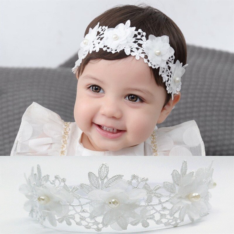 Koreaanse Stijl Mode Chiffon Bloemen Baby Meisje Hoofdband Leuke Handgemaakte Bloemen Infant Lace Haarband Pasgeboren Hoofddeksels Verjaardagscadeau