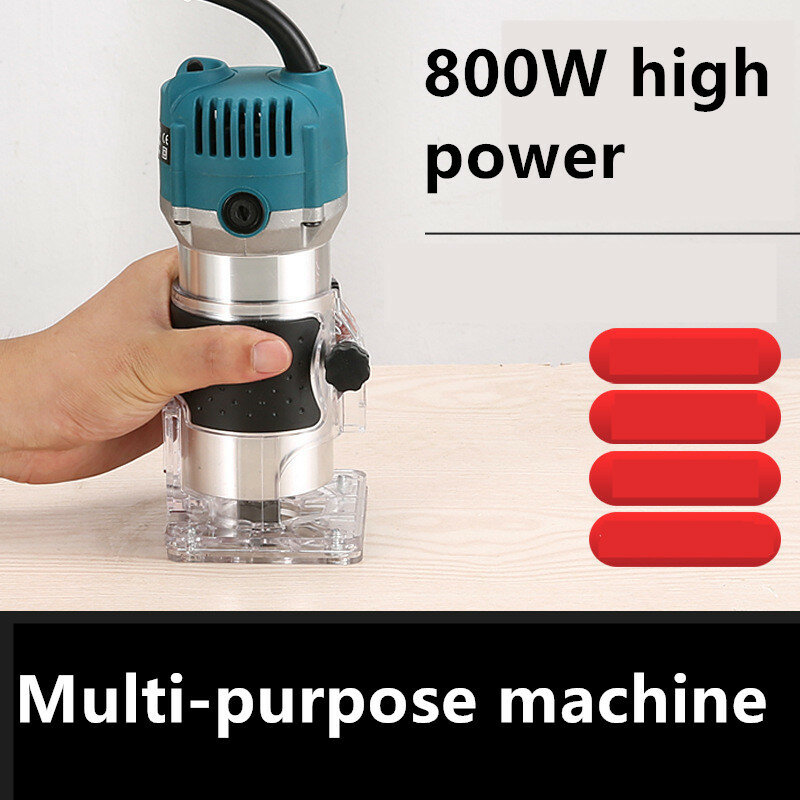 800W Electric Hand Trimmer Router Wood Carving Machine With Carrying Case Woodworking Wood Milling Slotting Machine 