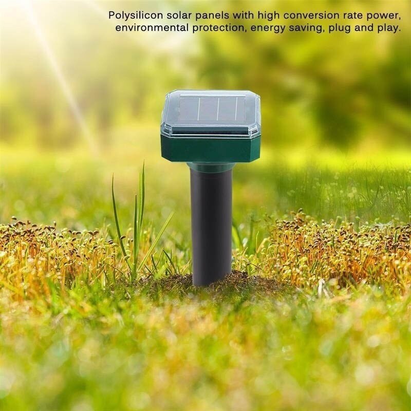 Paquete de 10 repelente de plagas con vibración ultrasónica Solar para exteriores repelente de serpientes para césped jardín patio granja