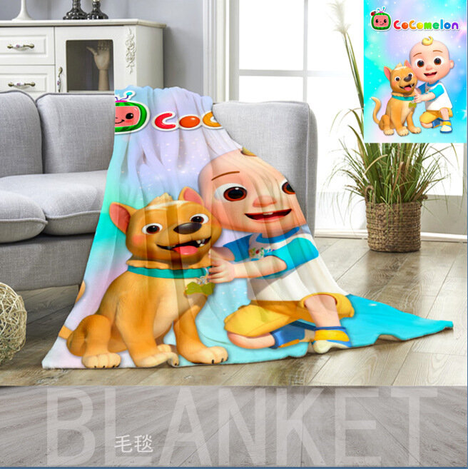Couverture dessin animé Coco melon JJ pour enfants, impression 3D, couverture en flanelle, drap de lit, couverture de couette, tapis CoCo Melon, cadeaux pour enfants