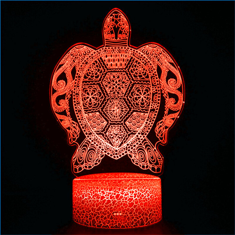 3D night light illusion three-dimensional statue turtle marine animal turtle decoration LED light ornaments creative doll model