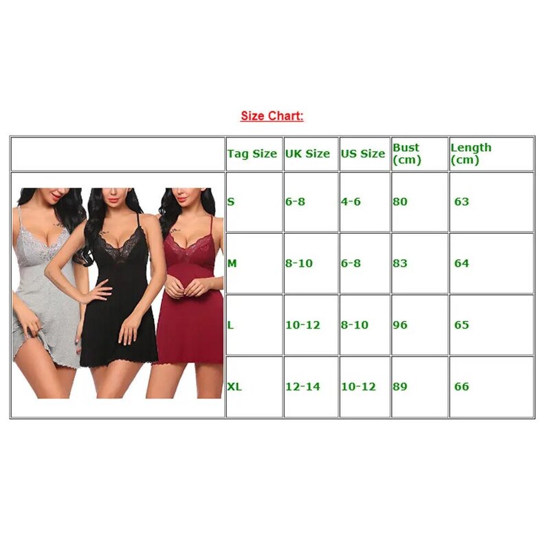 Sexy Lingerie Women Nightgowns Lace Sleep Wear Nightdress Straps Deep V Neck Hot Erotic Robe Nightie Gown Night Dresses