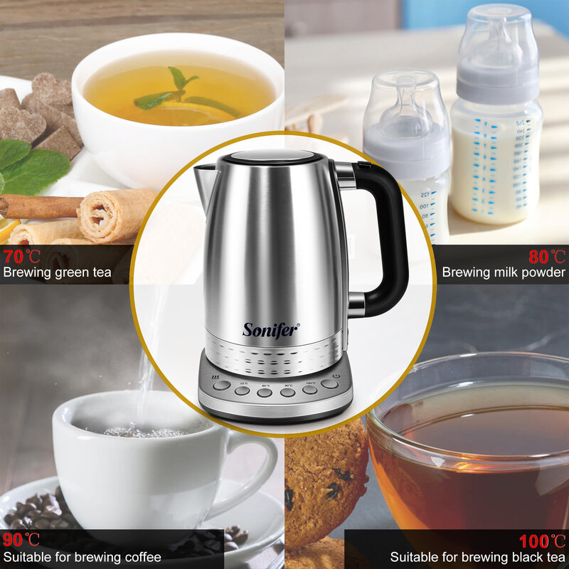 1.7л чайник электрический,термос для чая,умный чайник с контролем температуры, сохраняющая тепло функция чайник со свистком,термопот электр...