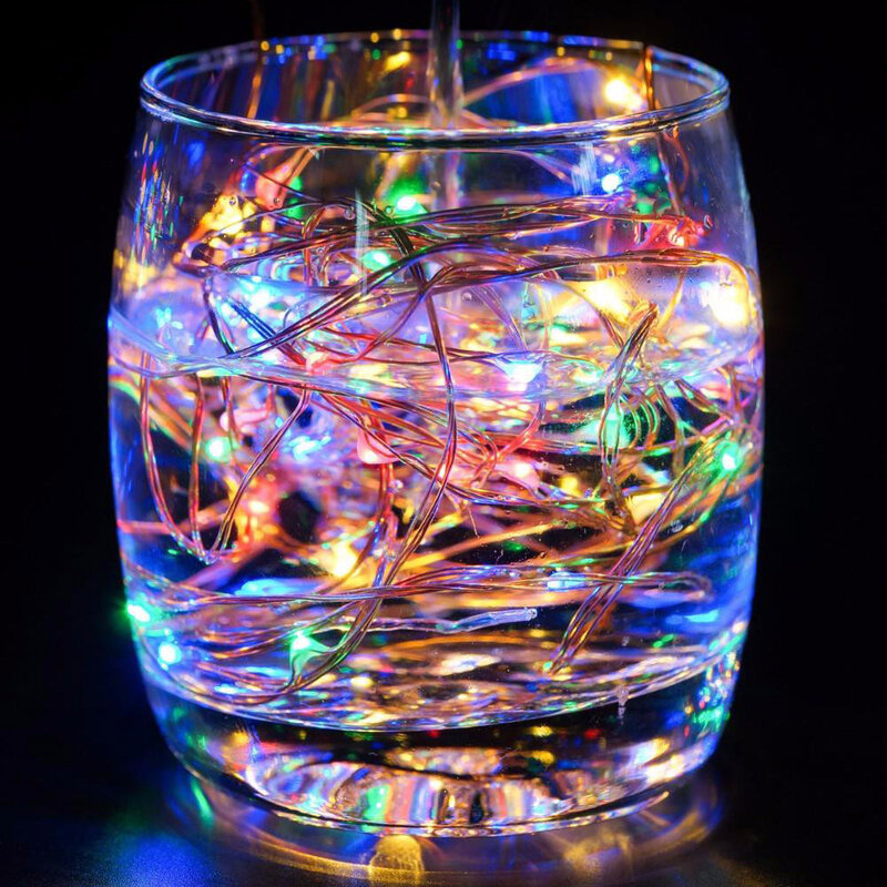 Guirlande lumineuse féerique LED USB, blanche chaude, multicolore, pour mariage, nouvel an, décoration d'intérieur et de maison