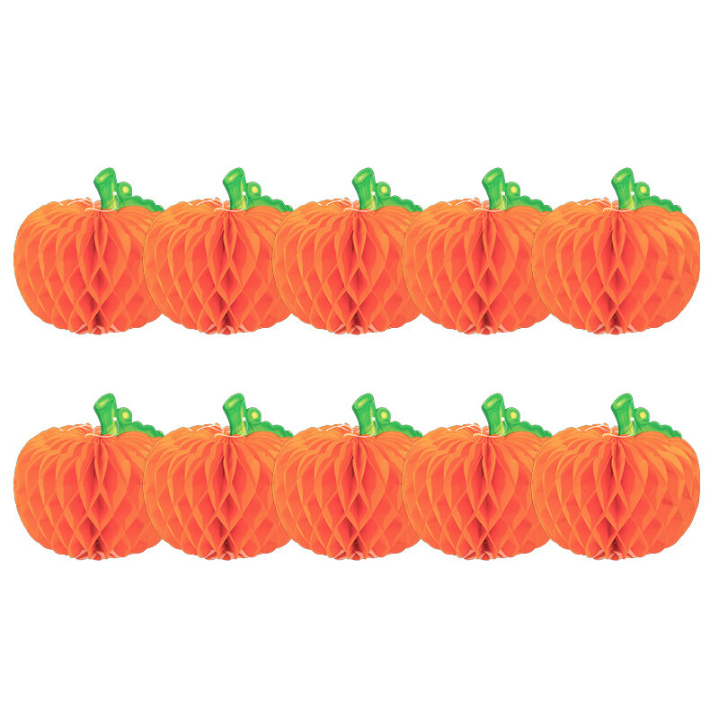 10Pack3D tejido calabazas de iluminación colgante de Halloween Fiesta del Día de Acción de Gracias suministros