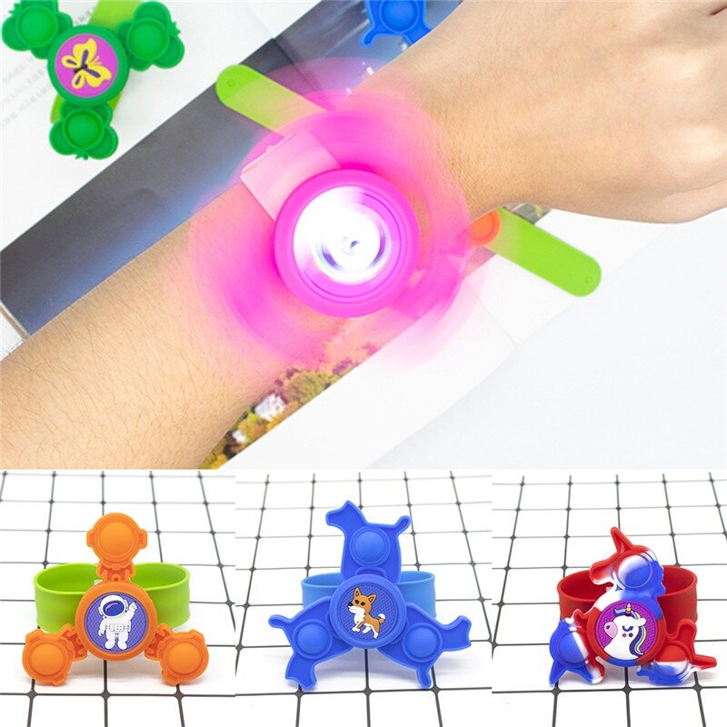 Tapa pulseira dedo mão spinner fidget simples dimple brinquedo anti-stress alívio empurrar bolhas para autismo criança adulto engraçado presente