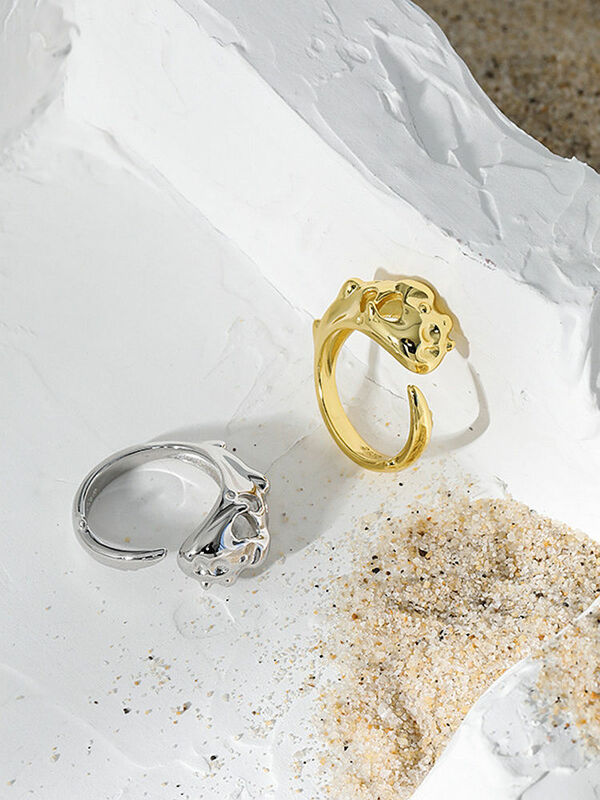 S'STEEL стерлингового серебра 925 Корейская одежда, простой дизайн неправильная текстура разъединяющееся кольцо для Для женщин Роскошные вечер...