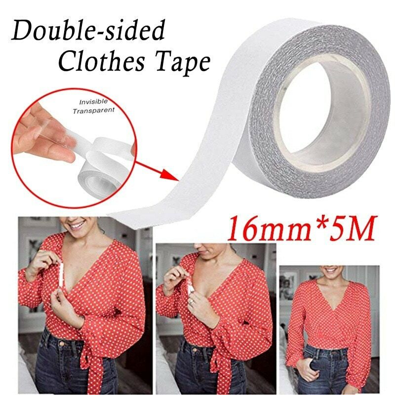 5M 방수 드레스 천 테이프 양면 비밀 바디 접착 유방 브래지어 스트립, 안전 투명 투명 란제리 테이프