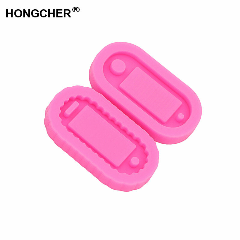 New Shiny oval key classification tag silicone molds shiny wavy outer ring shape pendant jewelry making epoxy resin clay mould