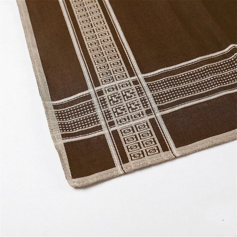 3 Pieces Of Men's Cotton Satin Jacquard Business Handkerchief Dark Line Napkin High-end Pocket Square Harajuku Furoshiki Mendil
