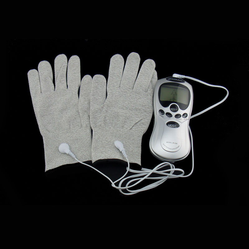 Elektryczne rękawice do masażu ciała Ppulse masażer dziesiątki terapia akupunkturą Massageador elektroniczne rękawice elektrodowe do masażu włókna