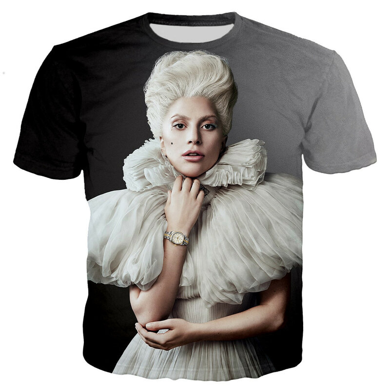 T-shirt de déesse Lady Gaga pour hommes et femmes, Streetwear Cool et décontracté, à la mode, avec impression en 3D