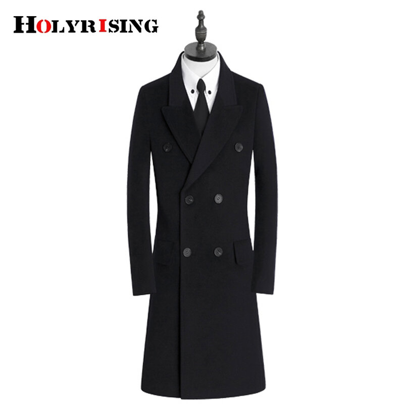ผู้ชายฤดูหนาว70% เสื้อขนสัตว์ Warm Trench Coat 9XL Slim Woolen Top หนานุ่ม Anti-Wrinkle outerwear 19515