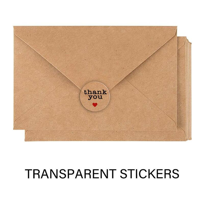 500 Pcs 1Inch Clear Ronde Dank U Sticker Seal Labels Stickers Scrapbooking Voor Pakket Briefpapier Pvc Transparante Sticker