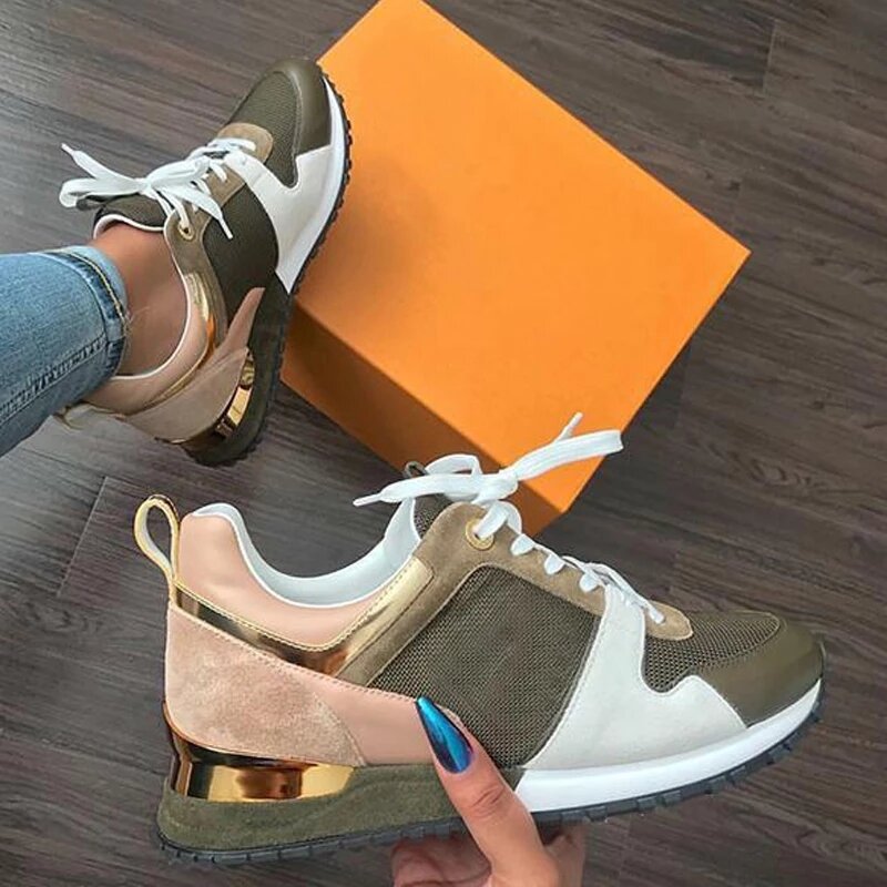 Kobiety Sneaker jesień dorywczo oddychająca zamszowa platforma obuwie sportowe moda bieganie zasznurować buty damskie trampki