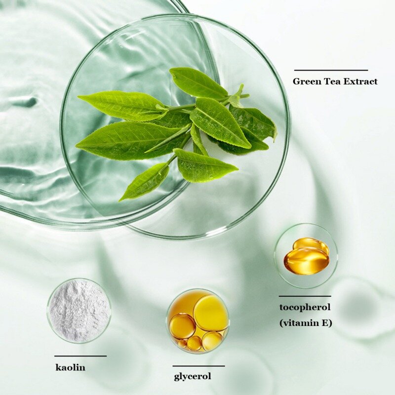 40g zielona herbata kontrola oleju bakłażan trądzik oczyszczający maska pielęgnacja skóry nawilżający usuń zaskórnika drobne pory błoto maska do pielęgnacji twarzy
