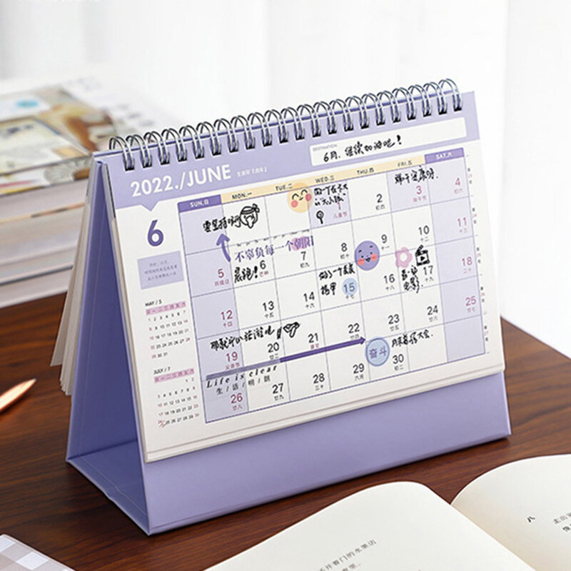 Calendario de escritorio de bobina de Metal 2022, horario portátil, adorno de escritorio Simple para el hogar, sala de estar, escritorio de oficina, H-best