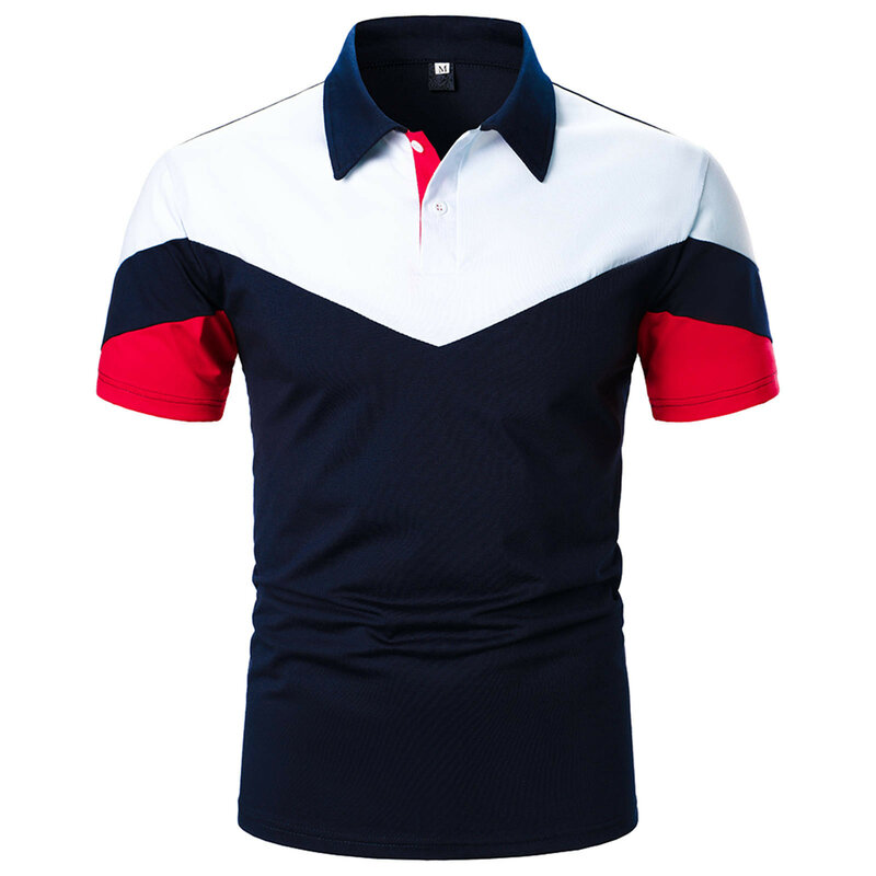 54 #2021 camisas polo de negócios masculinas verão casual costura impressa botão de manga curta camisa masculina topos de roupas chemise homme